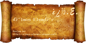 Álmos Elemér névjegykártya
